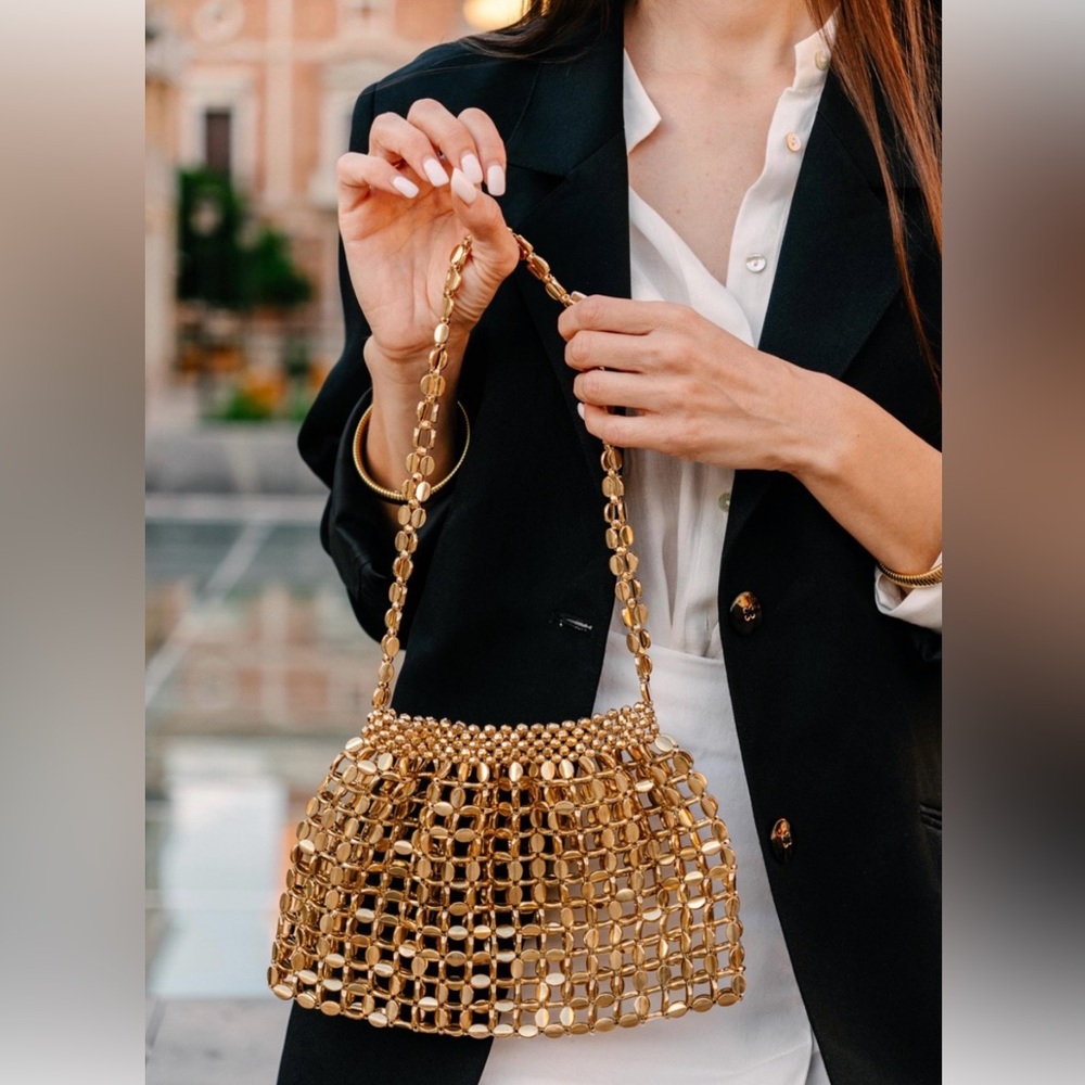 Handmade Gold Metallic Evening Handbag